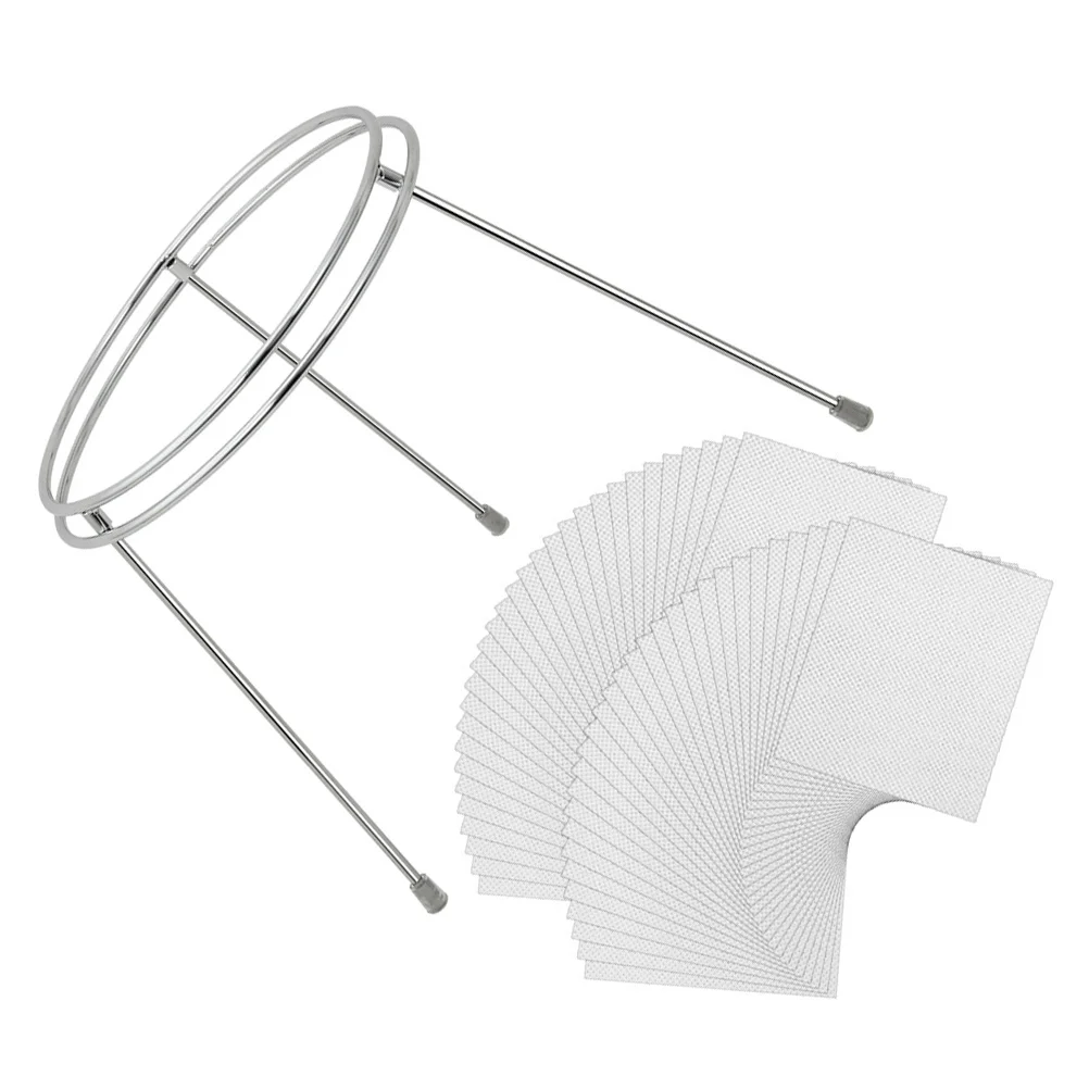 

Bag Strainer Filter Sinkstraining Mesh Waste Pouch Standrack Shelf Kitchen Tripod Professional Net Catcher Bags Fine Stainless