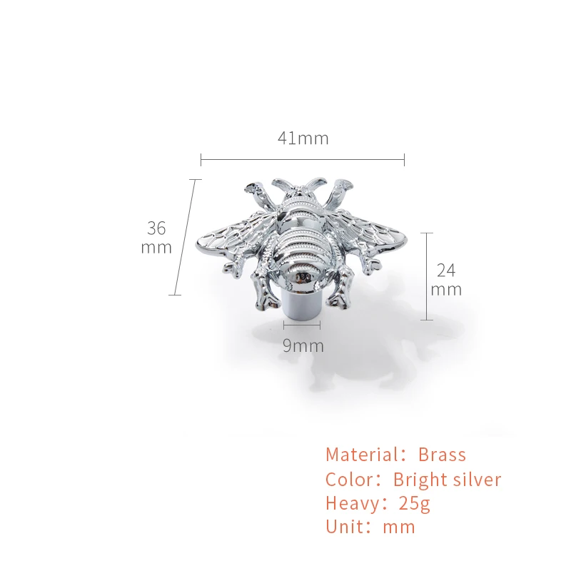 

Сантая Латунные ручки для мебели с перьями стрекозы и пчелы