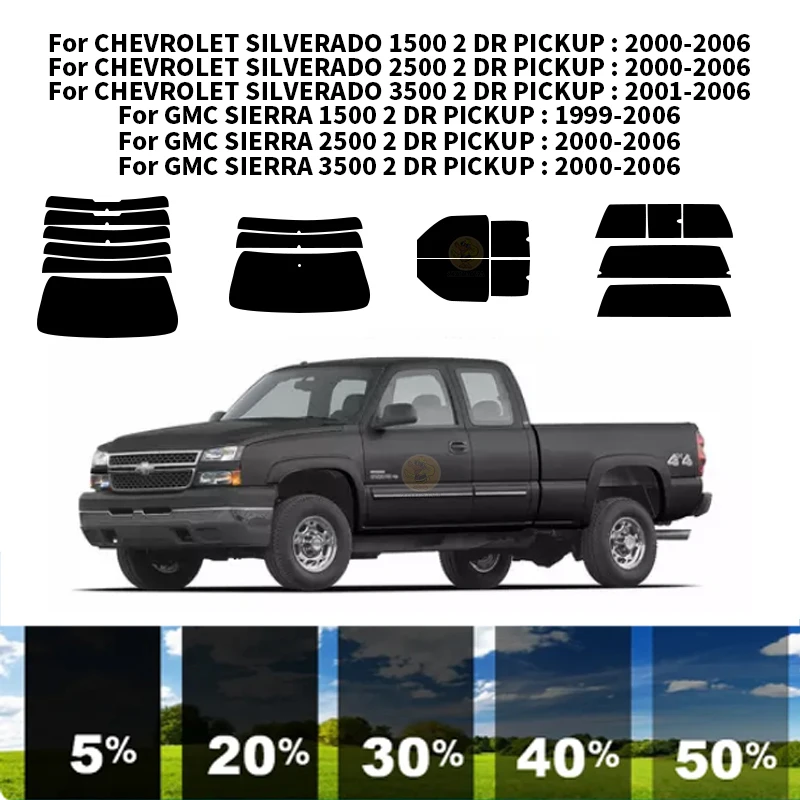 

Нанокерамическая Автомобильная УФ-пленка Precut для окон, автомобильная оконная пленка для CHEVROLET SILVERADO 3500 2 DR PICKUP 2001-2006