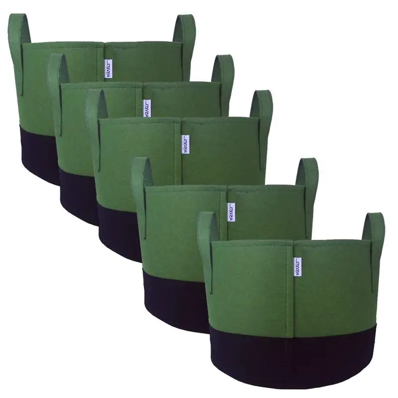 

10 Gallon Grow Bags Garden Bags To Grow Vegetables 5 Pack Heavy Duty Thickened Non-woven Grow Bag With Handles Plant Grow Bags