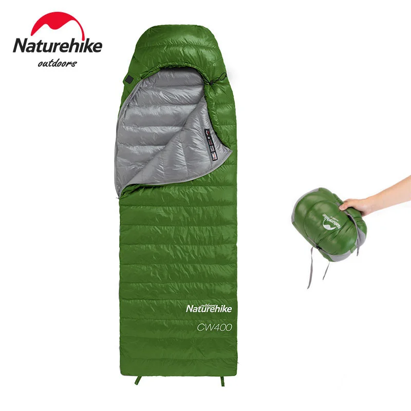 Naturehike Sleeping Bag Ultralight Goose Down Sleeping Bag CW400 Camping Ice Flame Quilt Sleeping Bag Tourism Camp Sleeping Gear