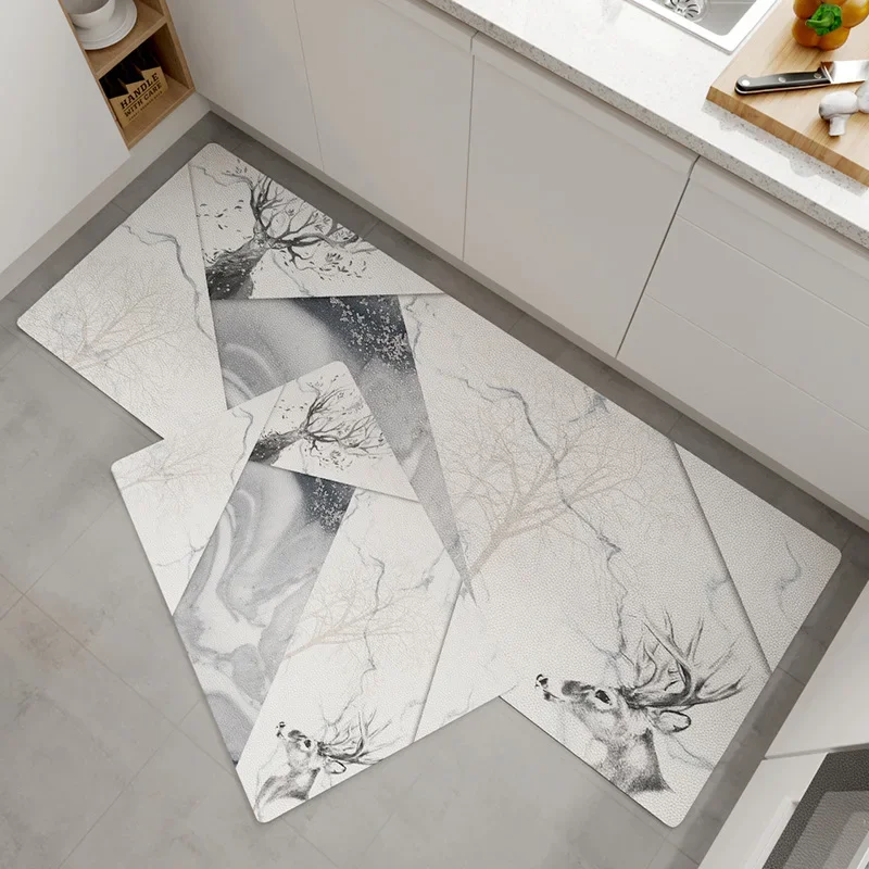 Супервпитывающий кухонный коврик Diatomite нескользящий эллиптический/удлиненный