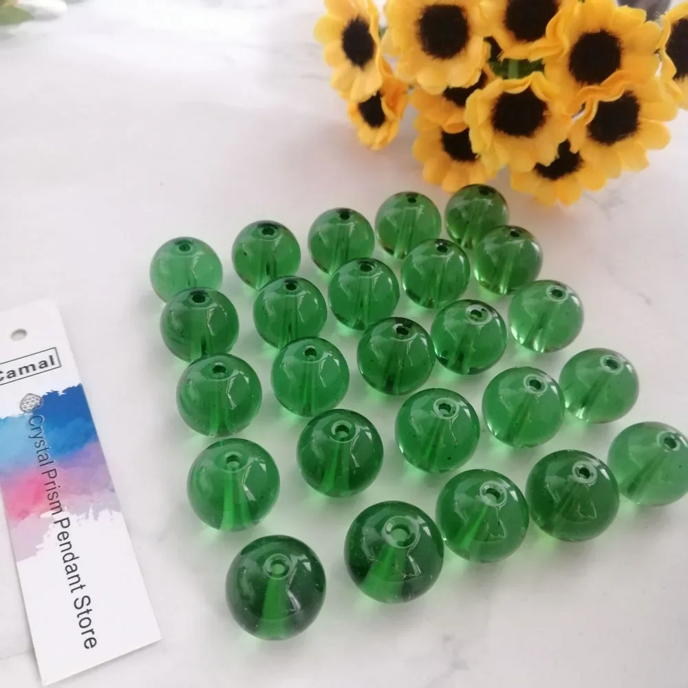 Camal 25 шт. 14 мм натуральное гладкое зеленое стекло круглые свободные