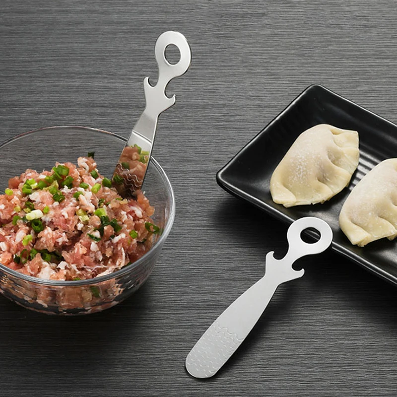 

Ложка для наполнения пельменей Wonton, инструмент для приготовления мягких булочек из нержавеющей стали, для наполнения, смешивания, открывал...