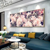nordic modern diamond painting pink peony 5d diy full diamond embroidery flower cross stitch wall art living room home decor