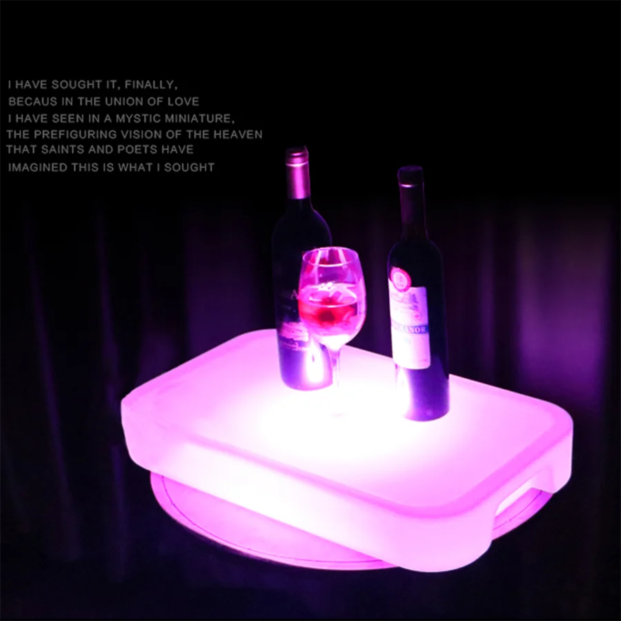 16 Colors Round Champagne Glorifier Display Light Bar KTV NightClub VIP Serving Tray Light Bottle Glow Presenter Wine Glorifier