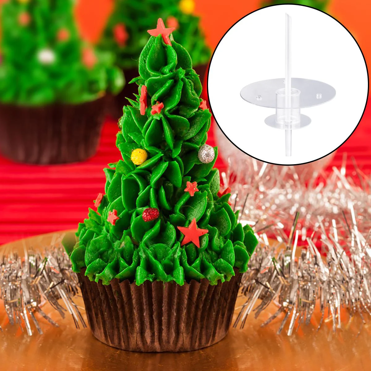 

2Pcs 1Set Cake Stands Creative DIY Cake Molding Supplies (Transparent)