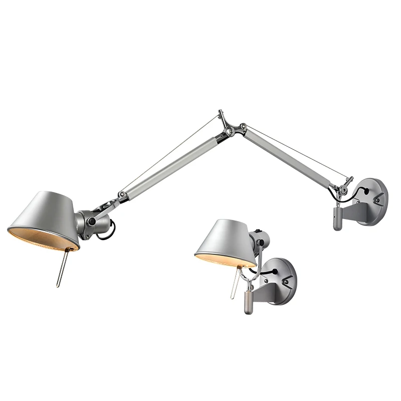 

Modern Swing Long Arm Adjustable Flexible Wall Lights AC90-260V Silver Eye Protection Living Room Bedroom Bedside Wall Lamp