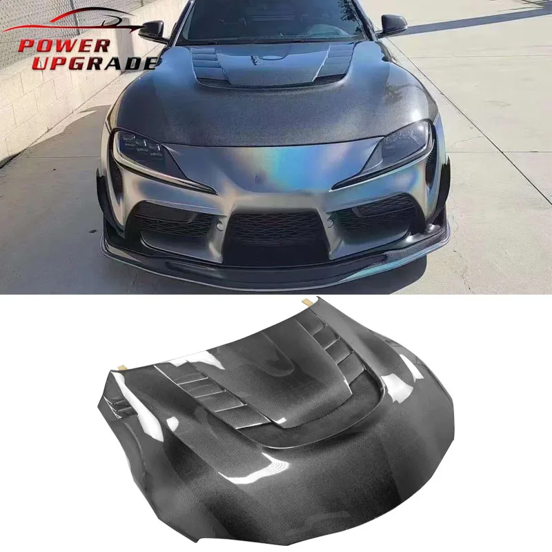 Carbon Fiber Engine Cover Front Bumper Bonnet Vent Cover Fits For Toyota SUPRA A90 A91 VARIS Style