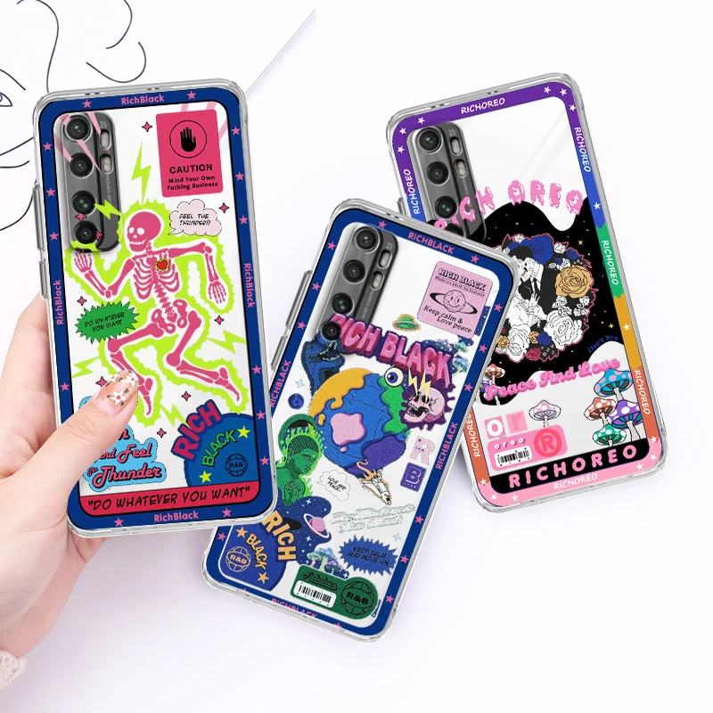 

Luxury Girl Skull Art Cool Transparent Cover Phone Case For Xiaomi Mi 12S 12X 12 11 11T 11i 10T 10 Pro Lite Ultra 5G 9T 9SE 8