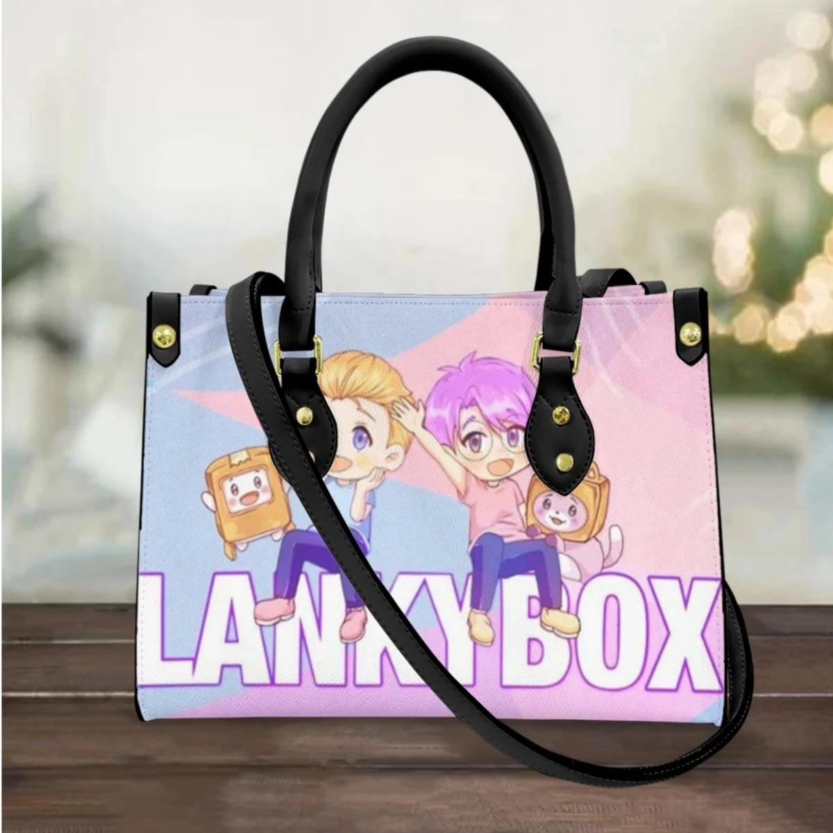

FORUDESIGNS Lankybox Cartoon Female Bag Luxury Cute Teen Girl Handbags Practical Leather Zipper Tote Bags For Women Trip
