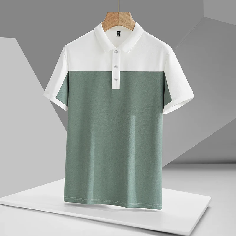 

Casual 2023 Summer Short Sleeve Solid White Black Polo Shirt Brand Fashion Clothes For Men Oversize 3XL