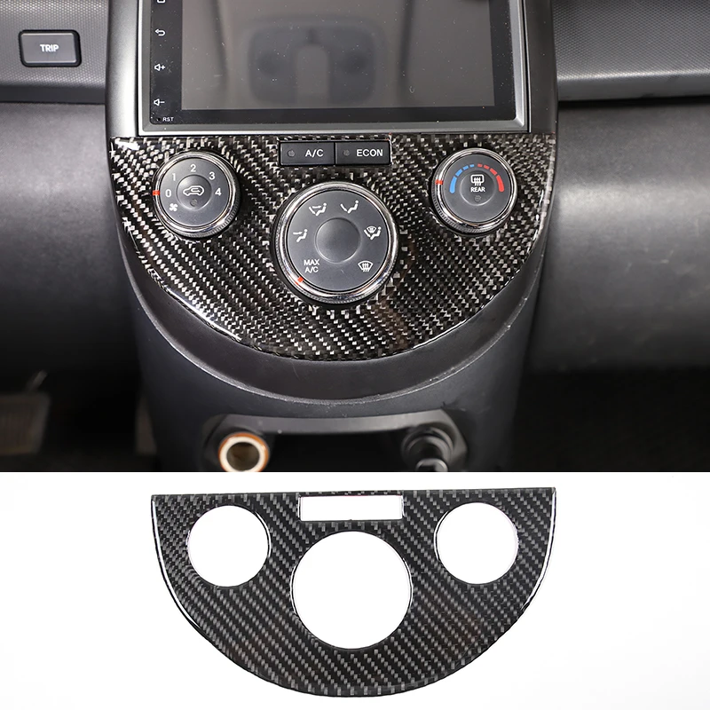 

For Kia Soul AM 2009-2013 Soft Carbon Fiber Car Air Conditioning Air Switch Trim Sticker Car Interior Accessories