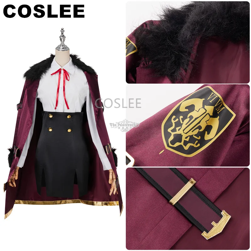 COSLEE Синий Архив Rik Kedah Mijima Aru Косплей Костюм Игровой Униформа Пальто Топ Юбка