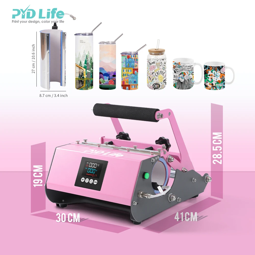 

PYD Life RTS Stocked 20 oz 30oz Pink Teal 110 V Printing Mug Tumbler Heat Press Sublimation Machine