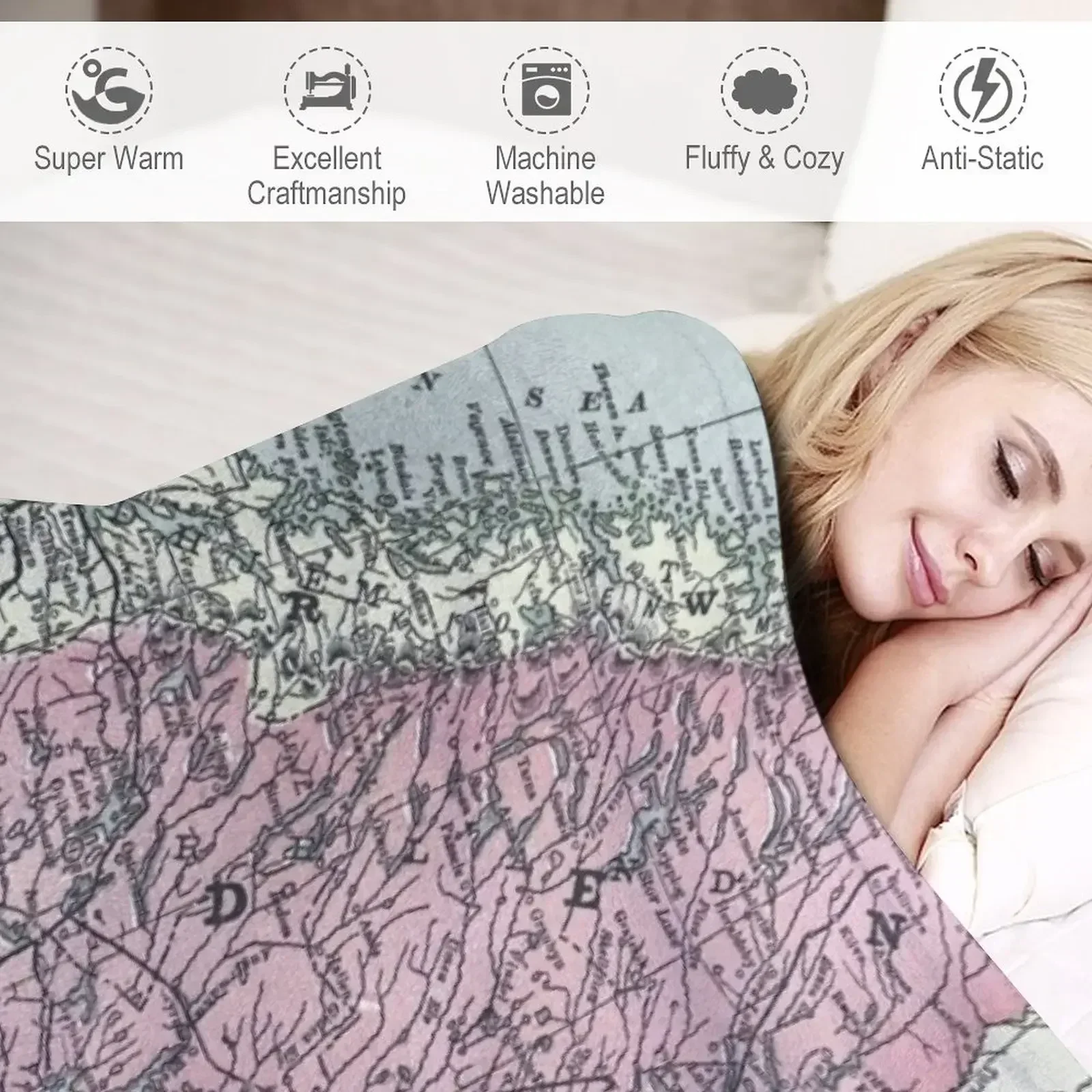 Норвегия и Швеция винтажная карта пледы одеяла для диванов фланелевые