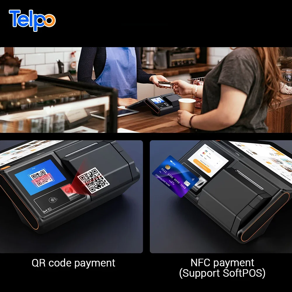Telpo M10 Restauracja Pulpit Till Point Of Sale Payment Hardware Android POS-машина