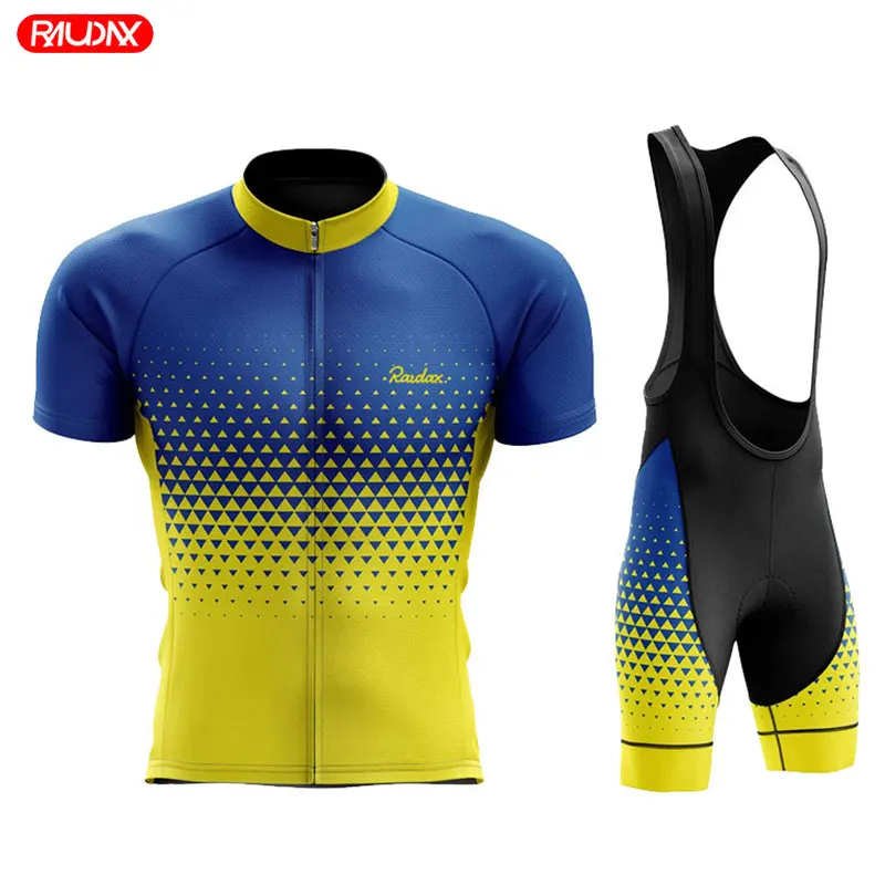 

2023 Short Sleeve Jersey Men's Summer Cycling Clothing Set Bike Uniform Riding Sportwear Bib Shorts MTB Maillot Roupa Ciclismo
