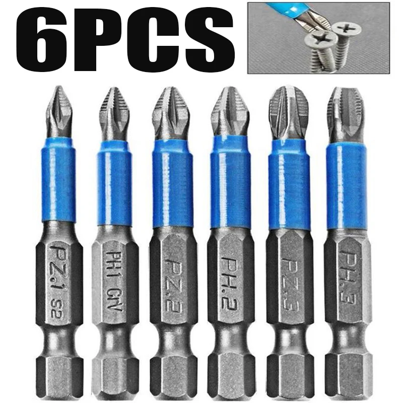 

Набор бит для отверток ZENHOSIT Screwdriver Bit, 6 шт., синие, из сплава S2