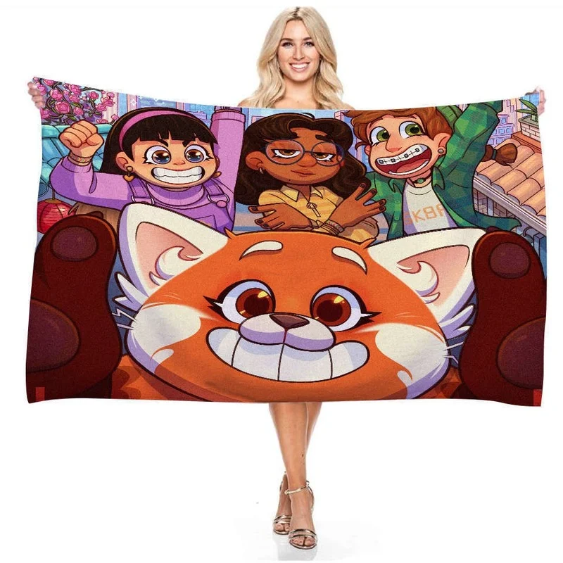 

Kids Towels Disney Turning Red Pattern Bath Towel Baby Girls Boys Cute Cartoon Beach Towel Quick Dry Microfiber 150*75cm Gift