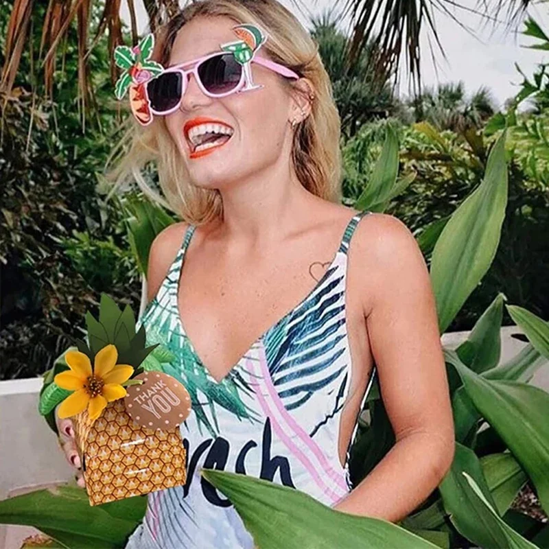 BEAU-50 шт. коробка для печенья с ананасами конфет гавайская вечеринка подарочная