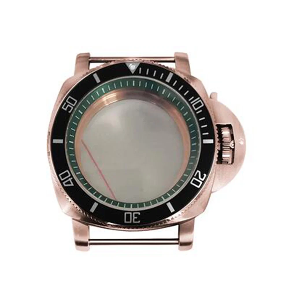 

Green Inner Shadow PVD Electroplating Rose Gold Watch Case, 42MM Stainless Steel Case for NH35 NH36 Movement Mineral Mirror Case