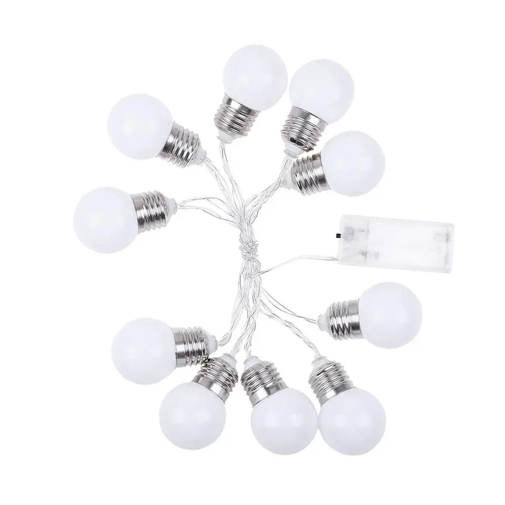 

LED Fairy Plastic Lighting Strings Light Bulb Shape Garland Battery Powered 1.5m Christmas Outdoor Household Decoration