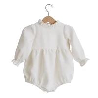 the new long sleeved cotton and linen newborn romper infants and young children pack fart clothing baby one piece suit romper