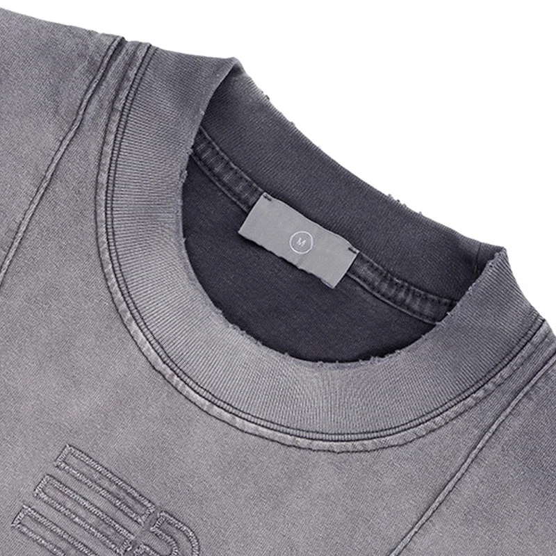 Красно-серая уличная футболка Chaopai для мужчин и женщин тяжелые градиентные