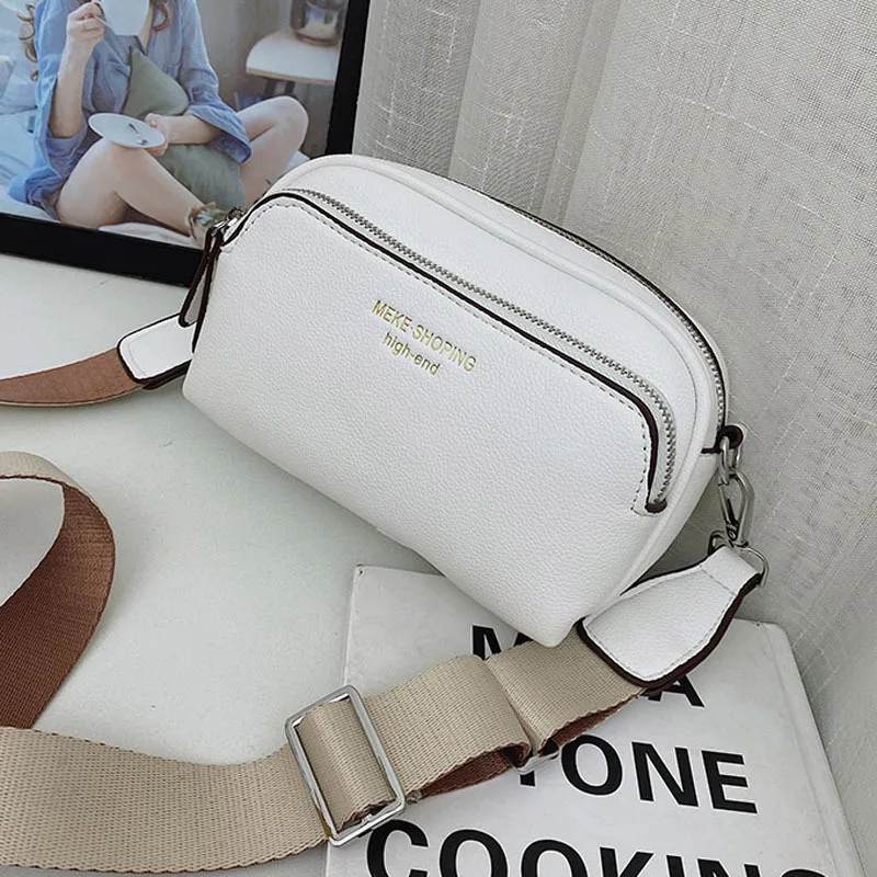 

Сумки на плечо для женщин, сумка-мессенджер на широком ремешке, повседневная однотонная сумка через плечо, модная трендовая женская сумка