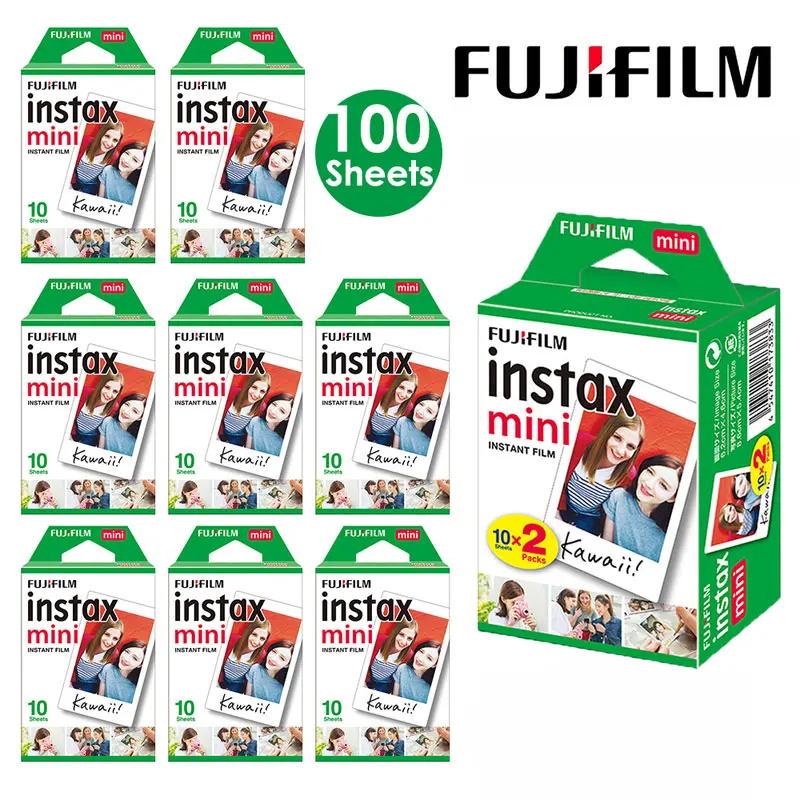 

Fujifilm Instax Mini white Film 10 20 40 60 80 sheets for FUJI Mini 11/9 Instant Camera + free stickers (hob-2024)