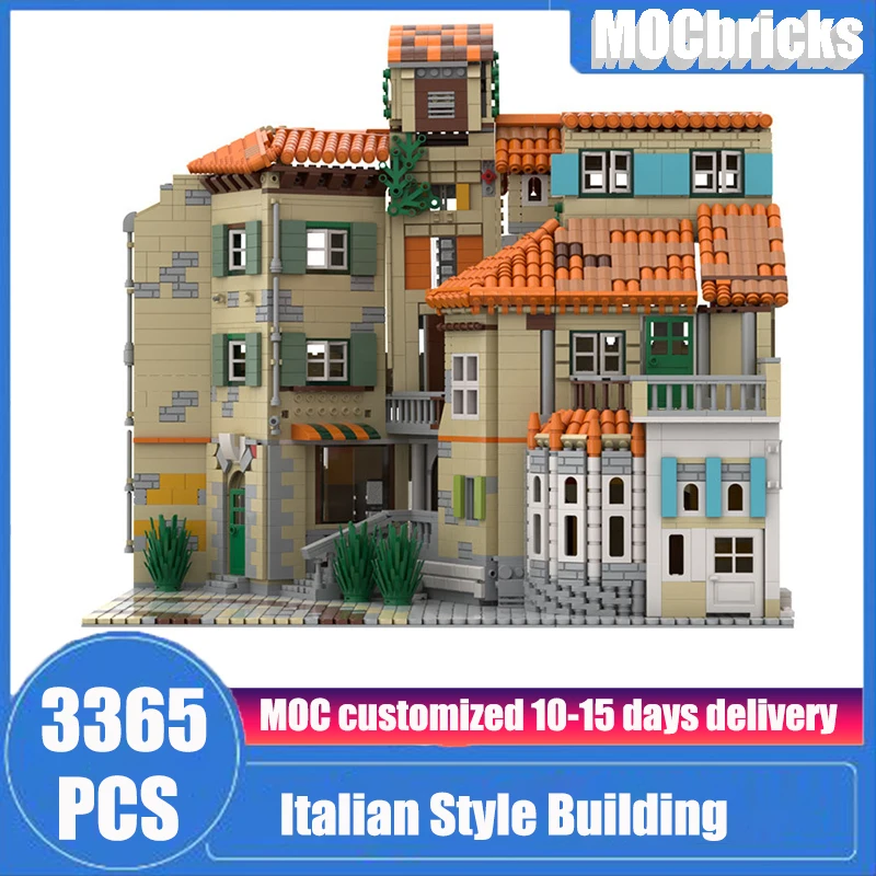

3365 PCS Italian Town Street View MOC Building Blocks Architecture Bricks DIY Assembly Toys Collection Education Birthday Gifts
