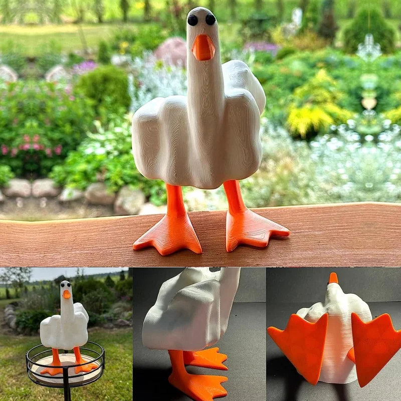 

New Duck You Creative Middle Finger Ornaments Middle Finger Duck Figurines Resin Ducks Ornaments Ducks Statue Decoration Crafts