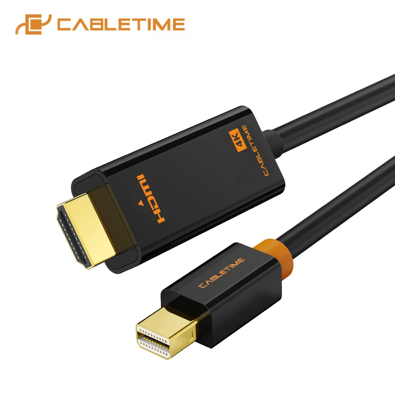 CABLETIME Mini DP to HDMI Cable HD Displayport Thunderbolt 2 Cable 1080P for Laptop Macbook TV C054