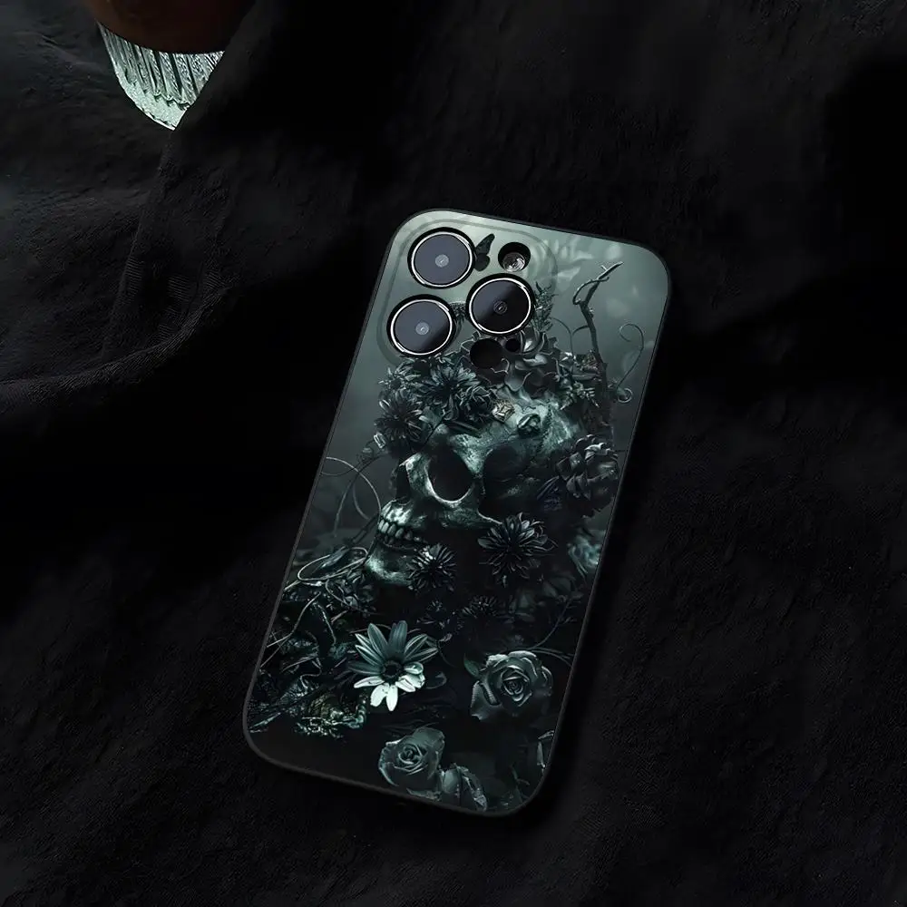Красивый модный чехол для телефона Death Gothic с черепом Iphone 14 16 13 11 15ProMax 12 Pro Max Mini Xr Xs X 7