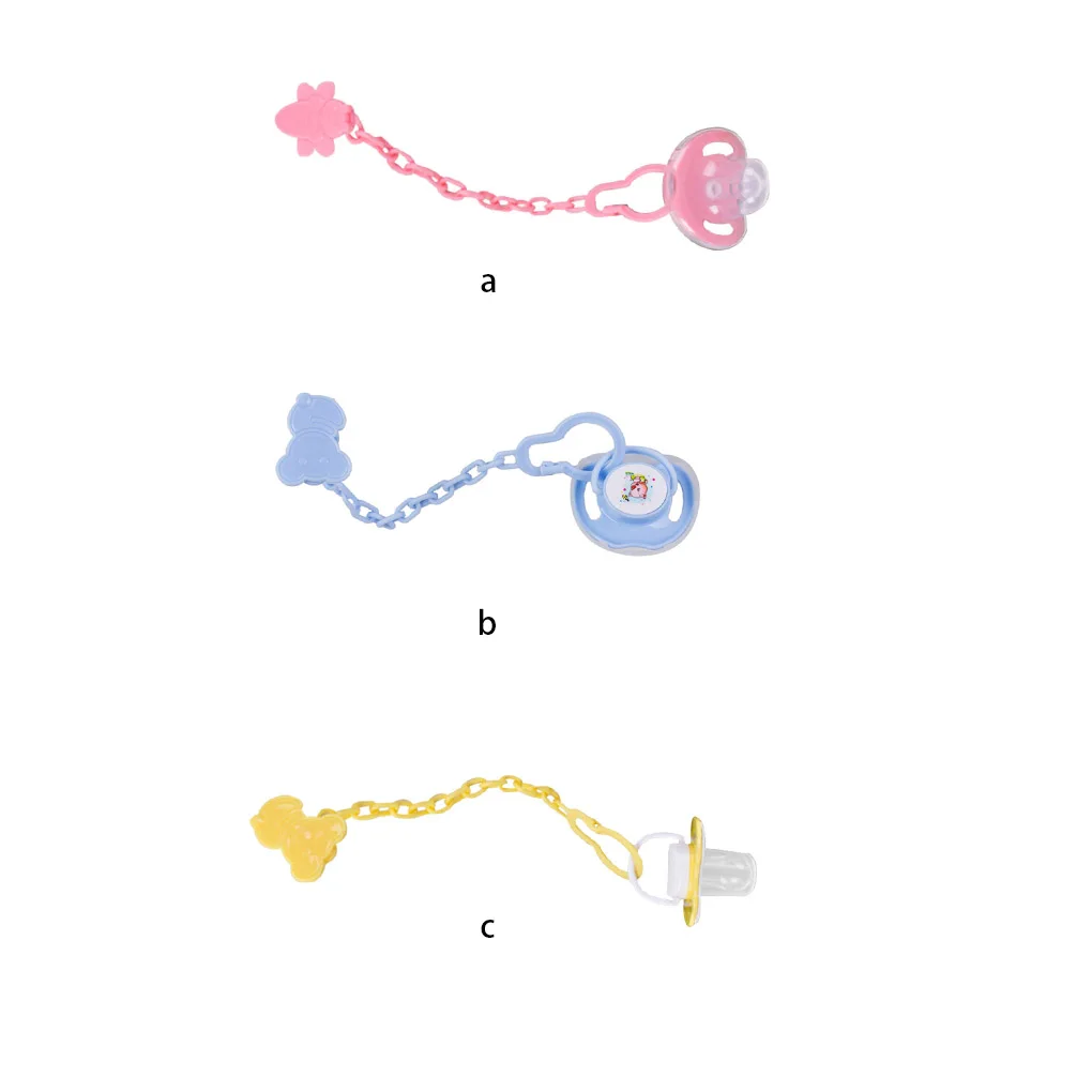 

Baby Pacifier Cartoon Silicone Teething Toy Teether Infant Soother with Clip Chain
