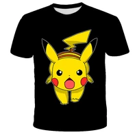 2022 summer pokemon t shirt boys girls t shirt 3d printing pikachu tshirt children animation fashion short sleeved casual tee