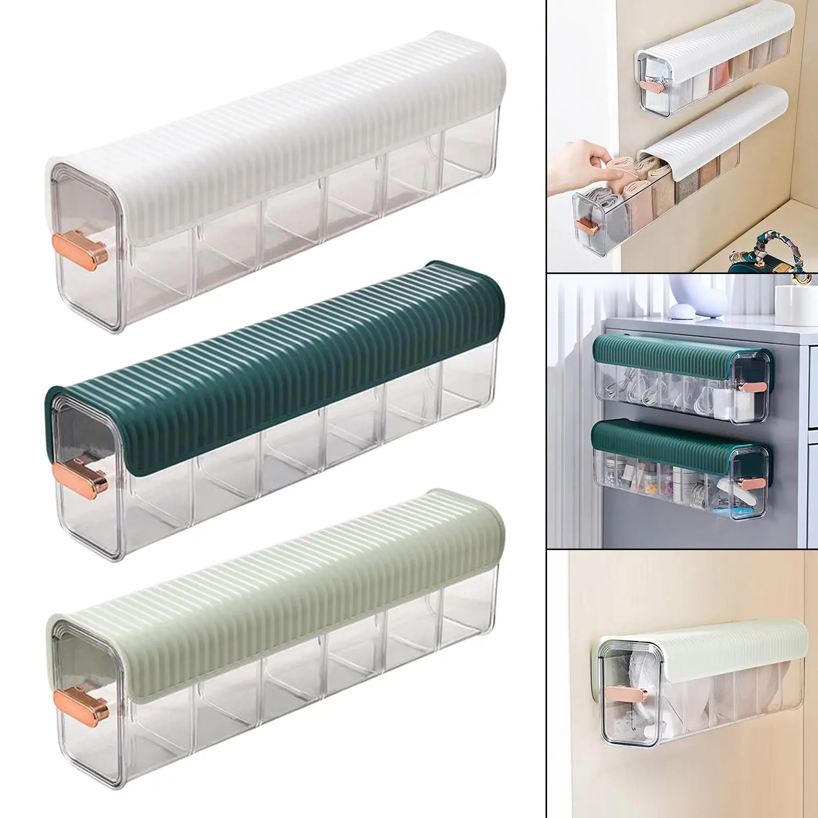 

Ties Underwear Sock Organizer Box Plastic Wall Mounted Clear Easily Assembly Wall Hanging Transparent Underwear Panties Storages
