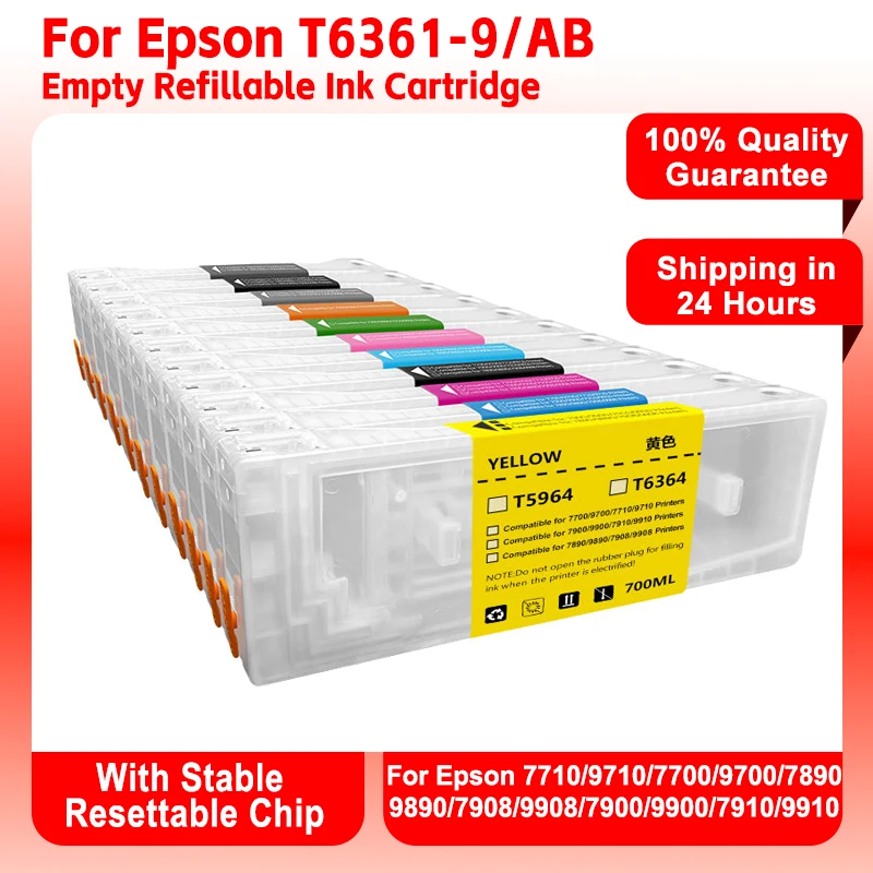 Фото 5/11 шт. T6361-T6369 T636A/B пустой многоразовый картридж для Epson 7710/9710/7700/9700/7890 9890/7908/9908/7900/9900/7910/9910 №1