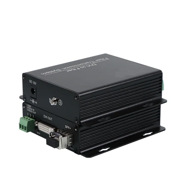 Фото Хит продаж: оптический KVM-конвертер DVI-LC SFP 4K30Гц, одномодовый, 1-жильный, 20 км, поддержка RS232/EDID/USB, оптический удлинитель DVI. №3
