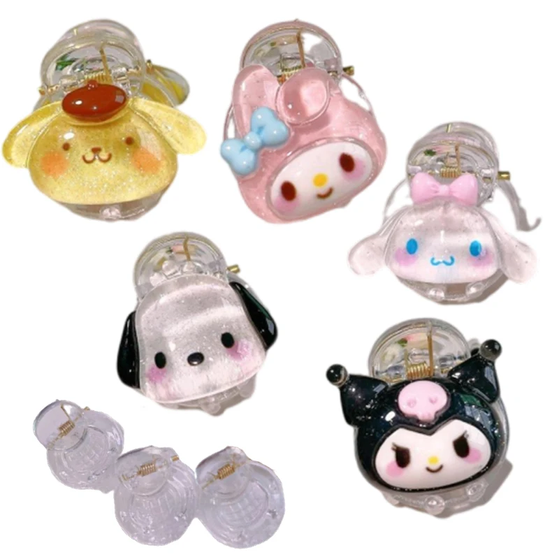 

Милый аниме Cinnamoroll My Melody Kuromi помпон Пурины понравико высокий конский хвост с челкой маленький захват