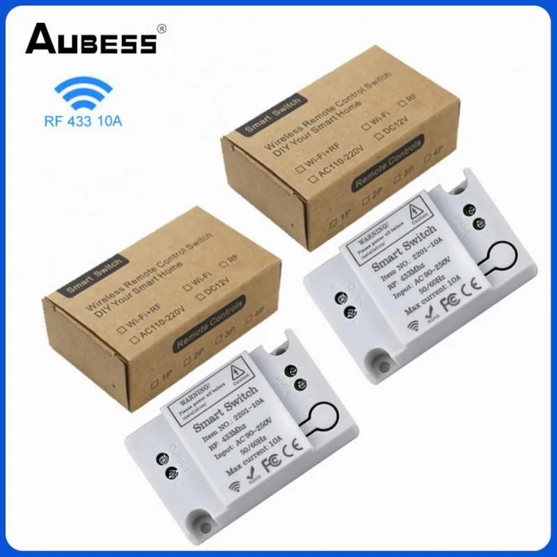 

2023 Wireless Smart Switch RF 433Mhz Wall Panel Switch With Remote Control 220V Mini Relay Receiver For LED Light Smart Home