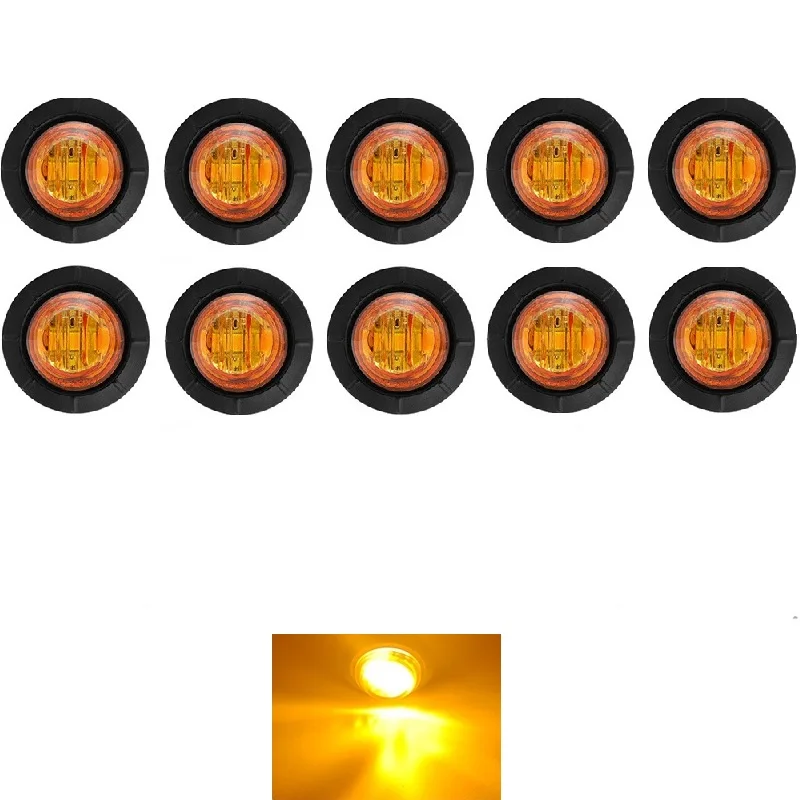 

10 шт. 3 светодиодный круглый триммер, боковой габаритный фонарь 12 В-24 В для грузовика, габаритный фонарь, указатели поворота, индикаторы