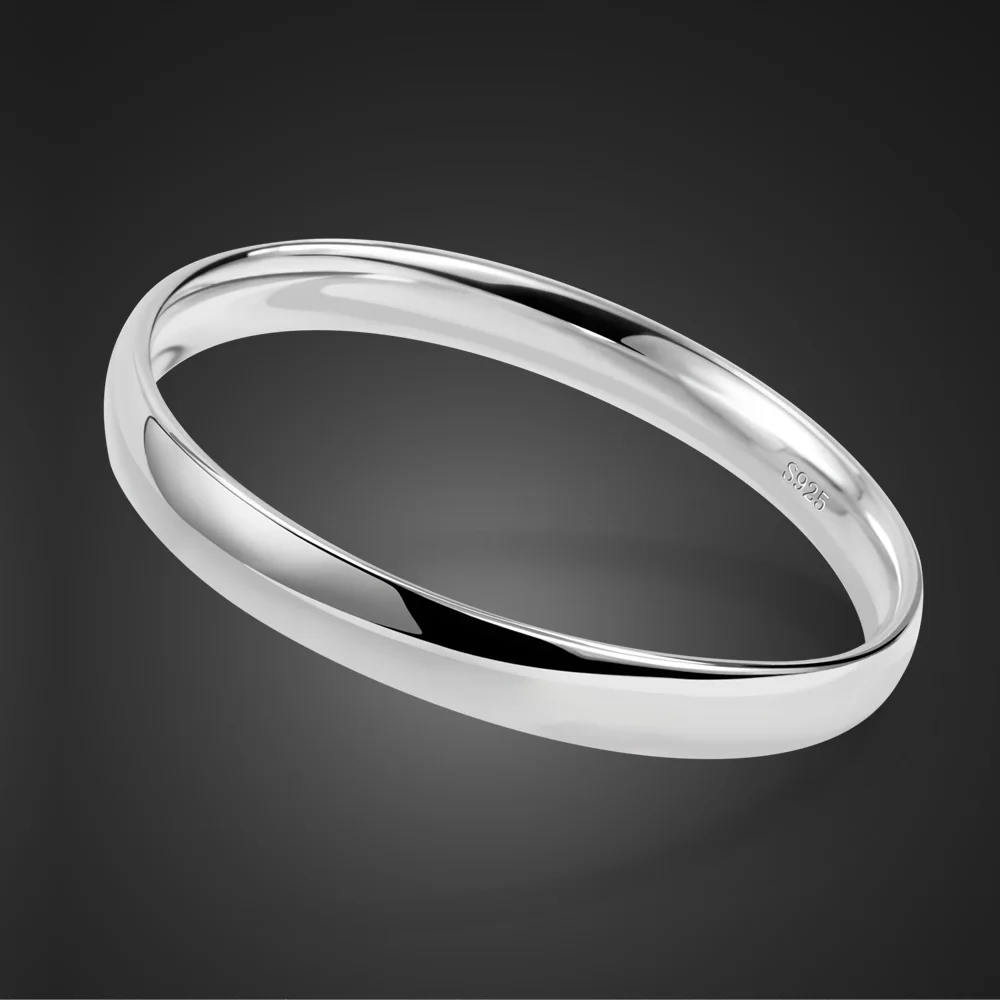 

Simple solid S925 sterling silver plated platinum bracelet ladies silver bracelet to send girlfriend lover gift