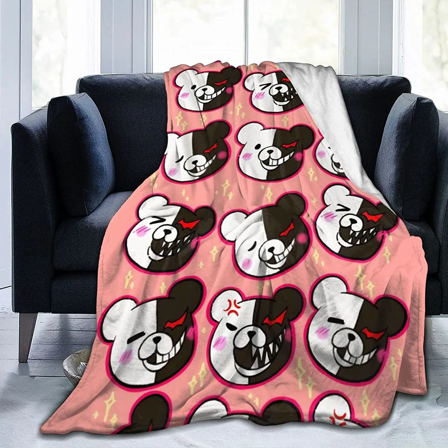 

Monokuma Fluffy Soft and Comfortable Blanket, Anime Warm Embrace of Sympathy