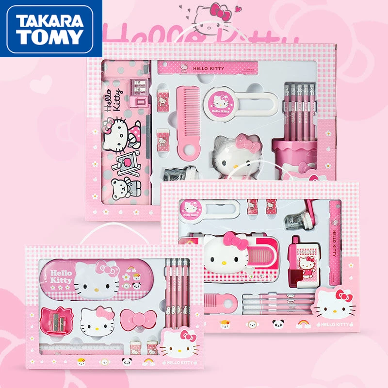 

TAKARA TOMY Hello Kitty Children's Stationery Gift Box Set School Supplies Combination Gift Pack Student Stationery Box Pencil
