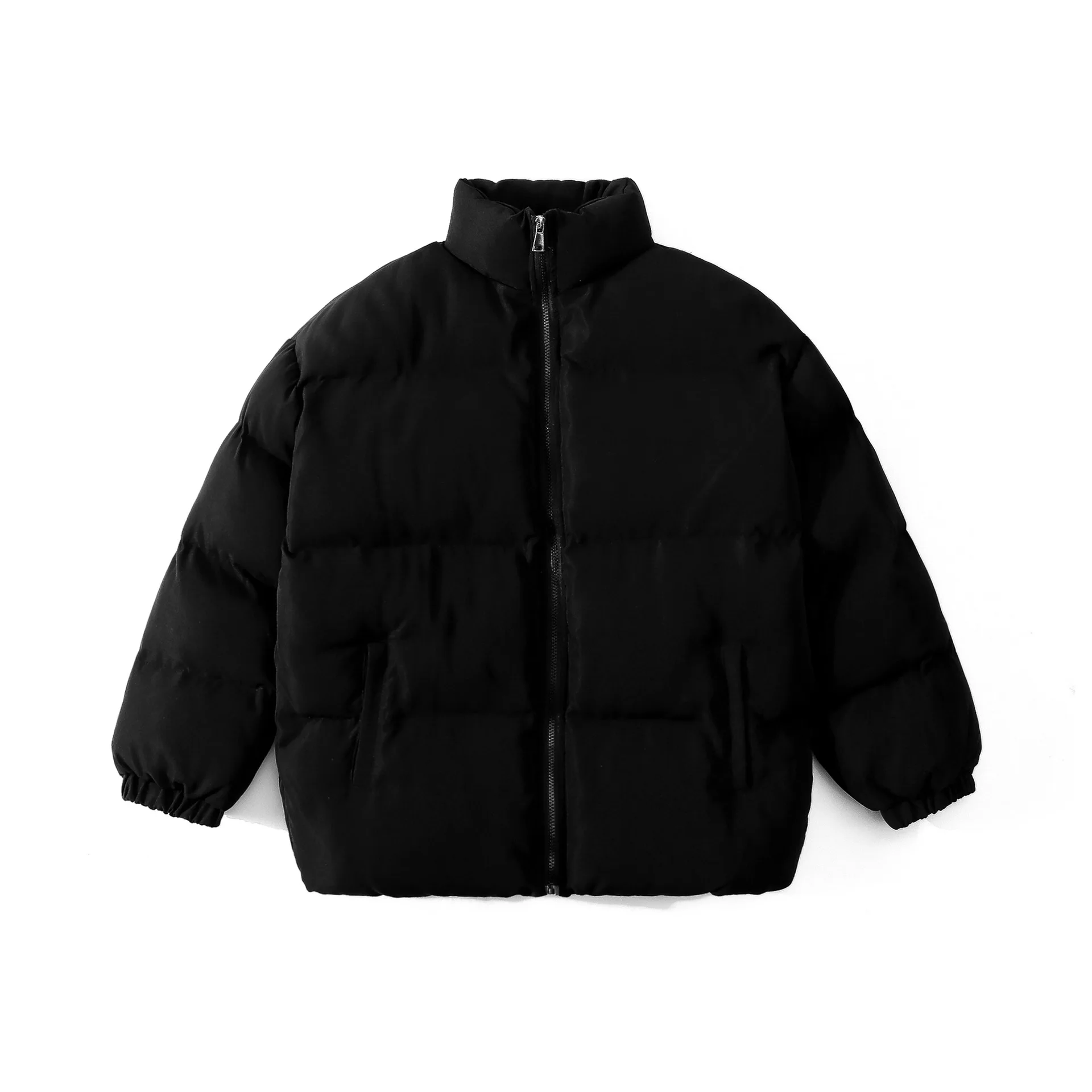 Mens Parkas 2022 Autumn Winter New Solid Color Basic Thick Warm Stand Collar Cotton Jacket Couple 5XL Loose Coat Men and Women