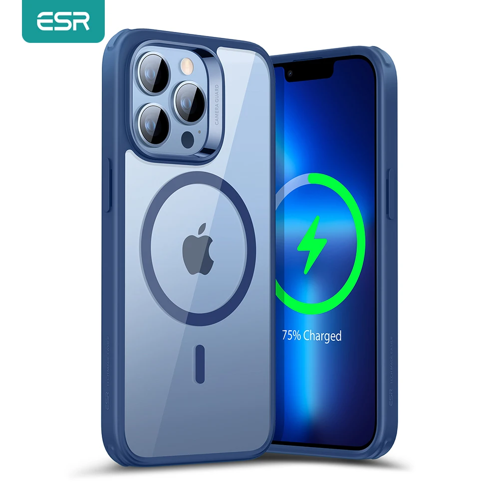 

ESR for iPhone 13 Pro MagSafe Case for Clear White Case with Blue Edge with HaloLock for iPhone 13 Pro Max Cover for iPhone 13