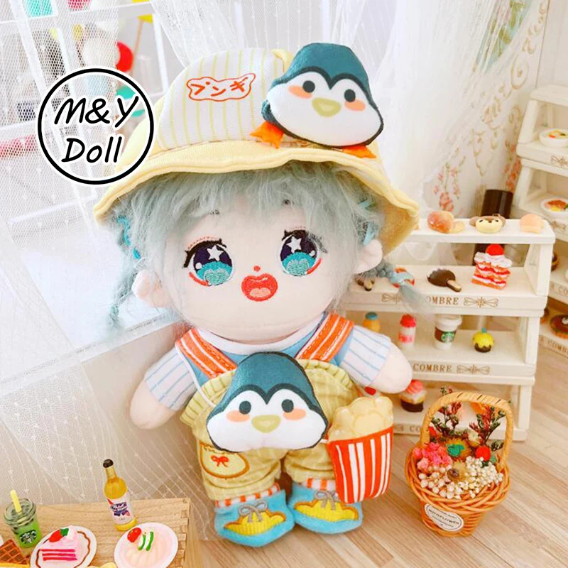 

Kpop 20CM Doll Clothes Set Hat Loose Shoes Penguin Pattern Jungkook Sean Xiao Zhan Wang Yibo Lisa Jennie Accessories