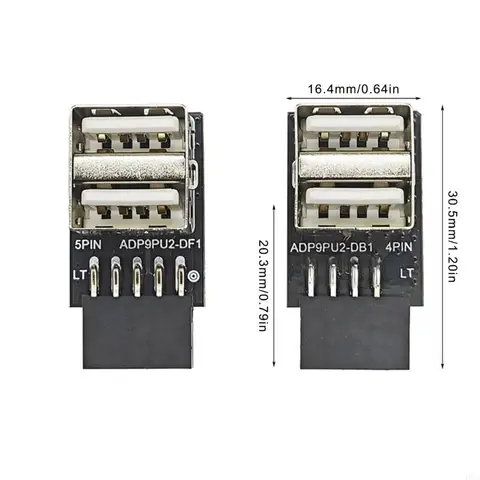 D7YC 9 PIN -контакт до 2 порта USB -адаптер разъем ПК.